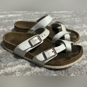 Birkenstock Mayari Kids Sandals White Sz 30 (12) Outdoor Strappy Slip On Comfort